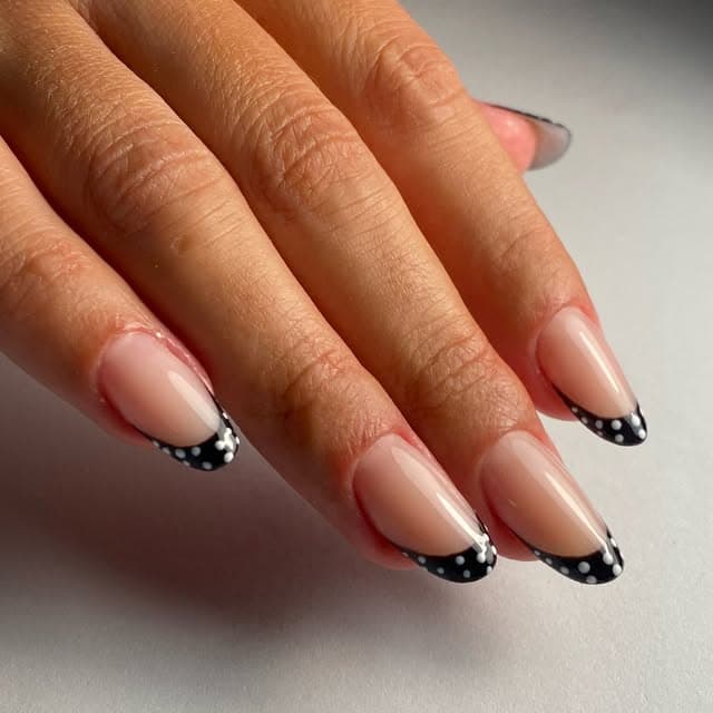 French nera con pois bianchi